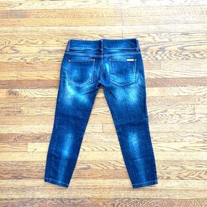 3x$45 Met Italian designer cropped bleached jeans